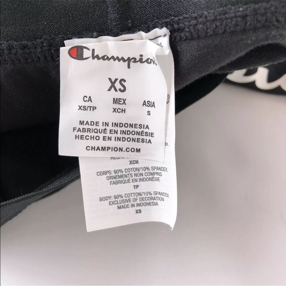 Champion Black Spell Out High Waist Streetwear Biker Athletic Shorts - Picture 5 of 6